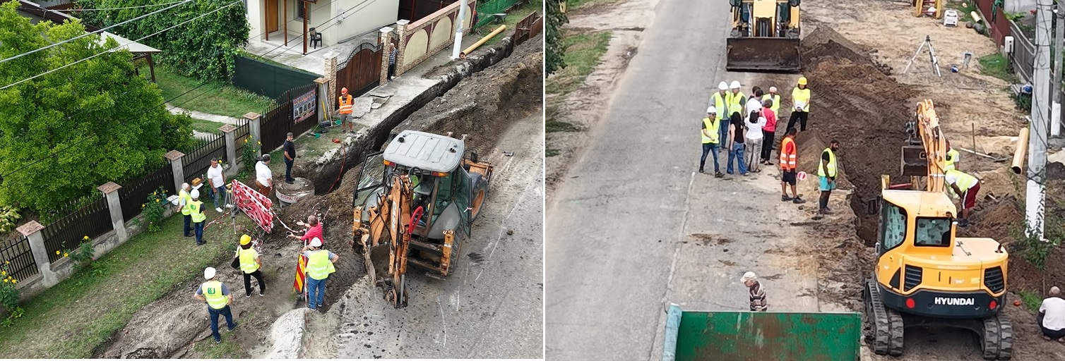 În comuna Mârșa, lucrările la rețeaua de canalizare sunt în plină desfășurare